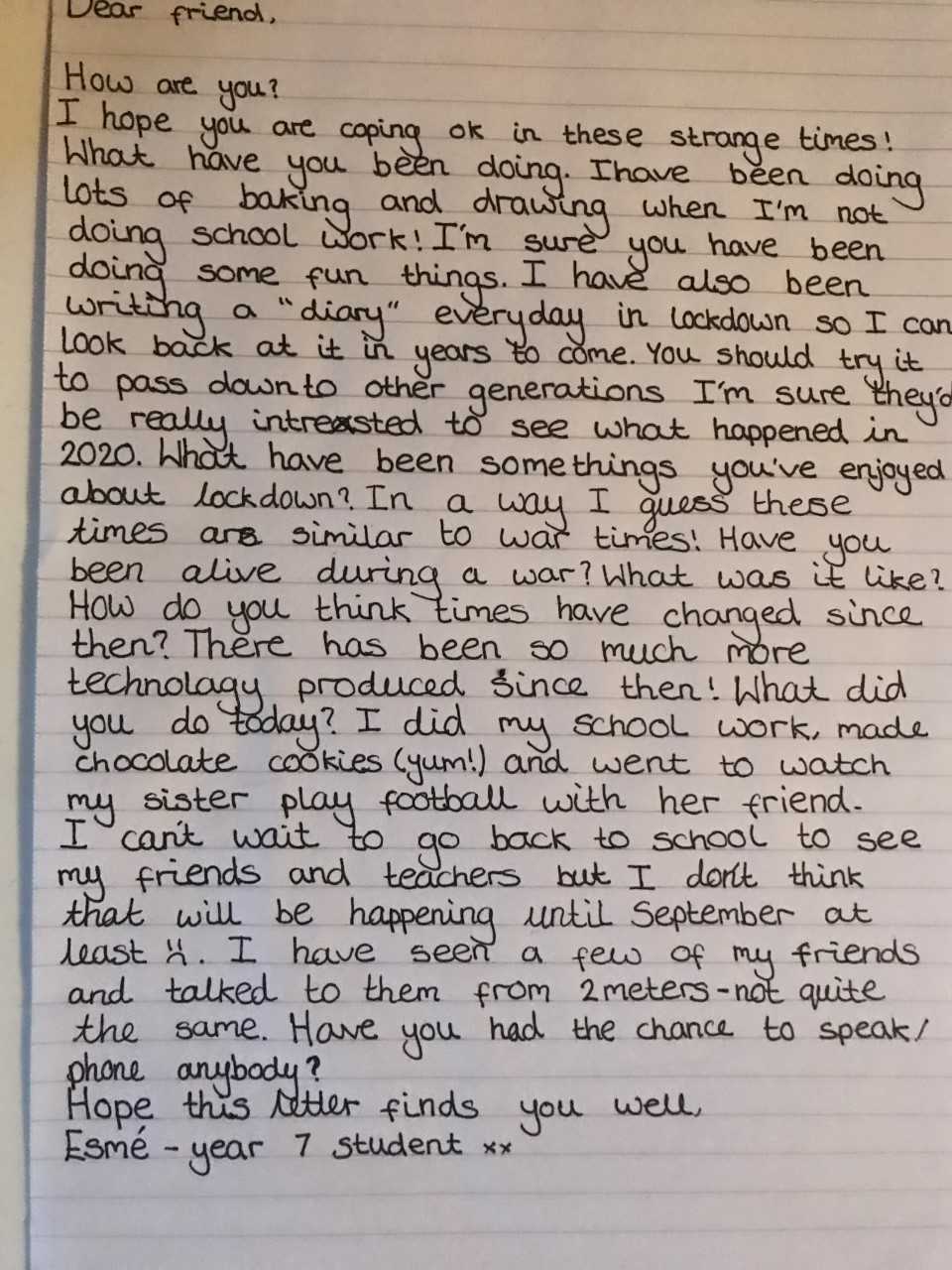 Letter to a friend 80 years old - Esme aged 12.jpg